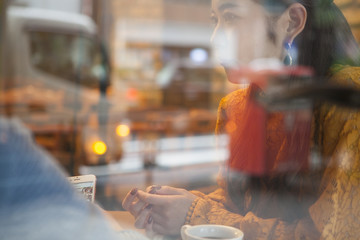 The couple have been dating in the cafe