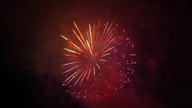 Fireworks display big finale USA 4th of July New Year Celebration colorful explosion    