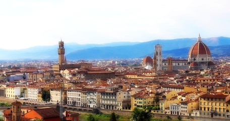 Fototapeta na wymiar view of the city of Florence with effect