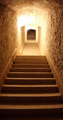 staircase inside a tunnel of an old fortress