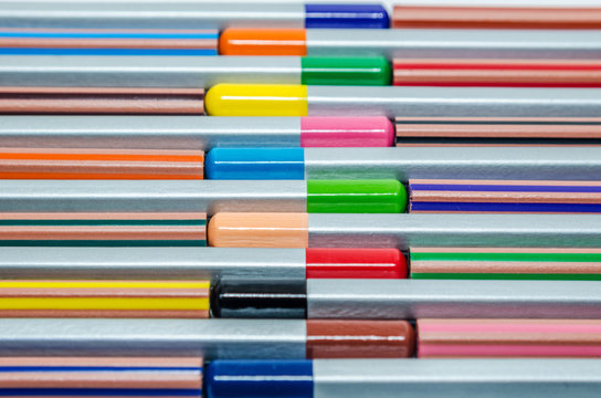 background of different colored pencils texture image