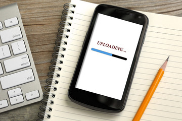 concept of upload using mobile phone
