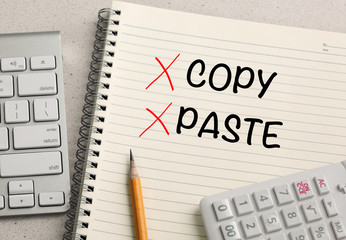 No copy and paste concept