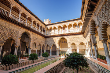 Fototapeta na wymiar Inside Alcazar palace, Andalusia province.