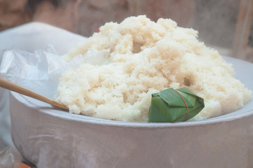 Thai sticky rice steam; healthy lifestyle nutrition