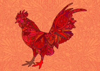 Decorative red rooster.