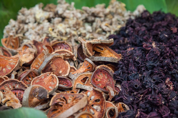 Variety dried herbs food and medicinal of health by natural