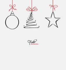 Weihnachtssymbole Zeichnung