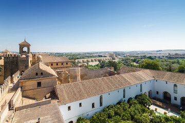 Sunny view of Cordoba from viewpoint of Alcazar, Andalusia province, Spain.