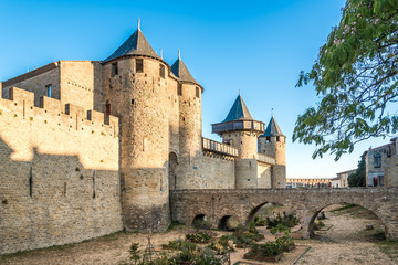 Fototapeta na wymiar Chateau Comtal in Old City of Carcassonne - France