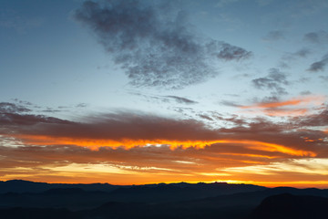 Sunrise at mountainside