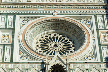 Detail of Santa Maria del Fiore cathedral in Florence Italy