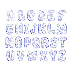 hand drawn vector alphabet