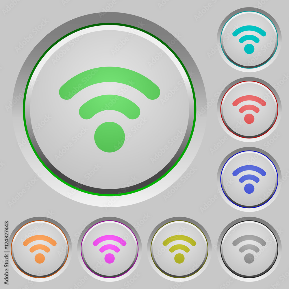 Poster radio signal push buttons