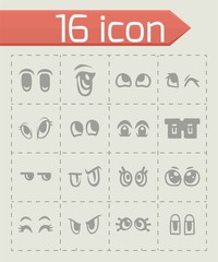 Vector Cartoon eyes icon set