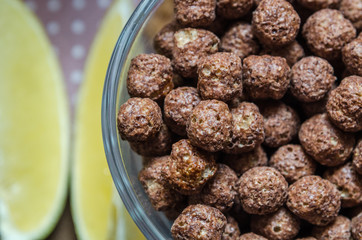 macro granola balls of grains, healthy eating breakfast.