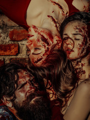 Halloween zombie people