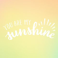 Vector motivational lifestyle phrase calligraphy on blurry background. White ink hand written font quote on dreamy background.