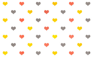 Watercolor hearts on white background.