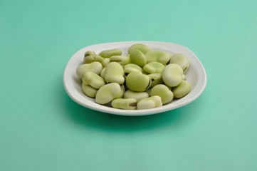 Broad beans on a plate