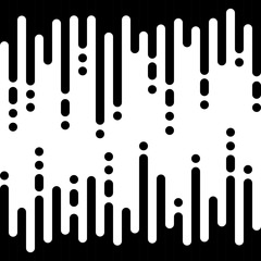Vector monochrome seamless pattern, vertical rounded lines, halftone transition, black & white. Trendy abstract endless texture. Design element for tileable print, wallpaper, background, textile, web
