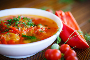 soup of sweet peppers and tomatoes