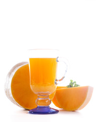 Fresh pumpkin juice in a glass