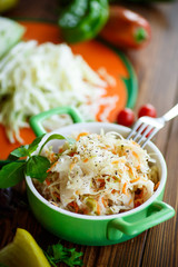 Sauerkraut with carrots in a bowl