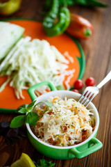 Sauerkraut with carrots in a bowl