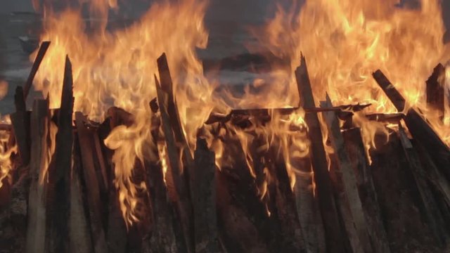 Bonfire on the beach of Muttom in India.