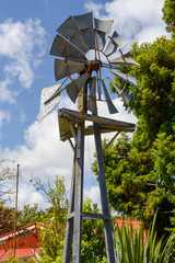 historic wind wheel, new zealand