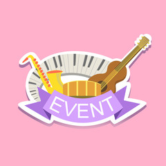 Jazz Concert Event Template Label Sticker