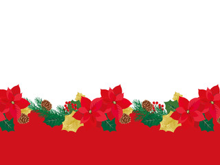 クリスマス　ポインセチア　イラスト