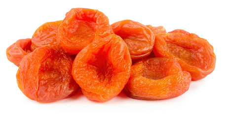 fresh vitamin dried apricots isolated on white background