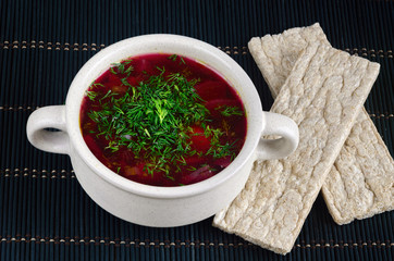 fresh vitamin soup with chunks of vegetables
