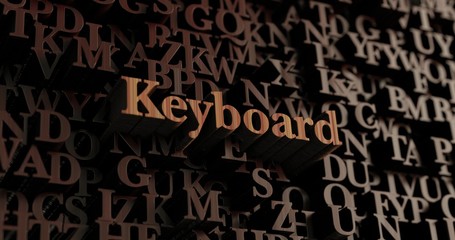 Keyboard - Wooden 3D rendered letters/message.  Can be used for an online banner ad or a print postcard.