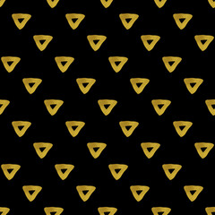 Geometric black and gold seamless pattern