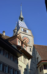 Obraz premium Altstadt Zug in der Schweiz mit dem Zytturm