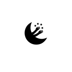 Moon icon, graphic, symbol, logo, Vector.