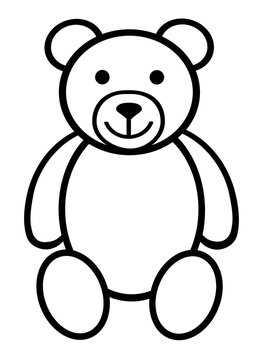 recommend clip art: Teddy bear plush toy line art icon