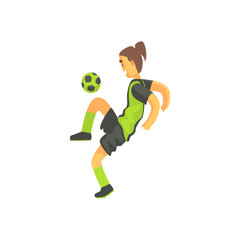 Fototapeta na wymiar Football Player With Ponytail Isolated Illustration
