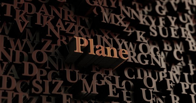 Plane - Wooden 3D rendered letters/message.  Can be used for an online banner ad or a print postcard.