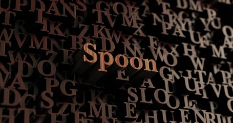 Spoon - Wooden 3D rendered letters/message.  Can be used for an online banner ad or a print postcard.