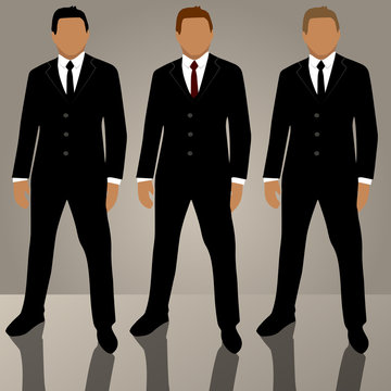 set of man in suit avatars