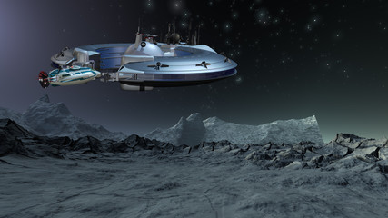 Andockmanöver eines Raumschiffs an die Raumstation © pgottschalk