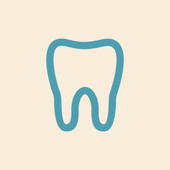 Tooth flat icon. Medical vector