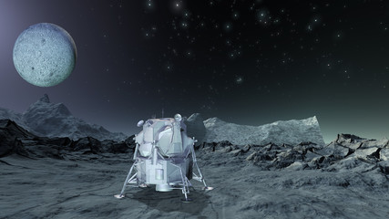 Auf einem Planeten gelandete Forschungsstation © pgottschalk