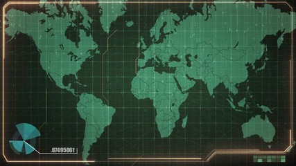 Animation of online trading concept with world map background - Powered by Adobe