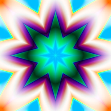 Turquoise and purple star fractal