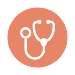 Stethoscope flat icon. Medical vector